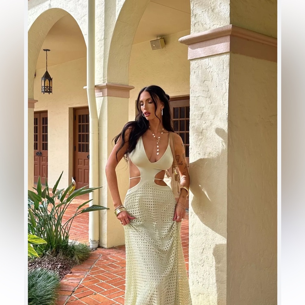 Peppermayo enchanted melodies maxi dress in sage green